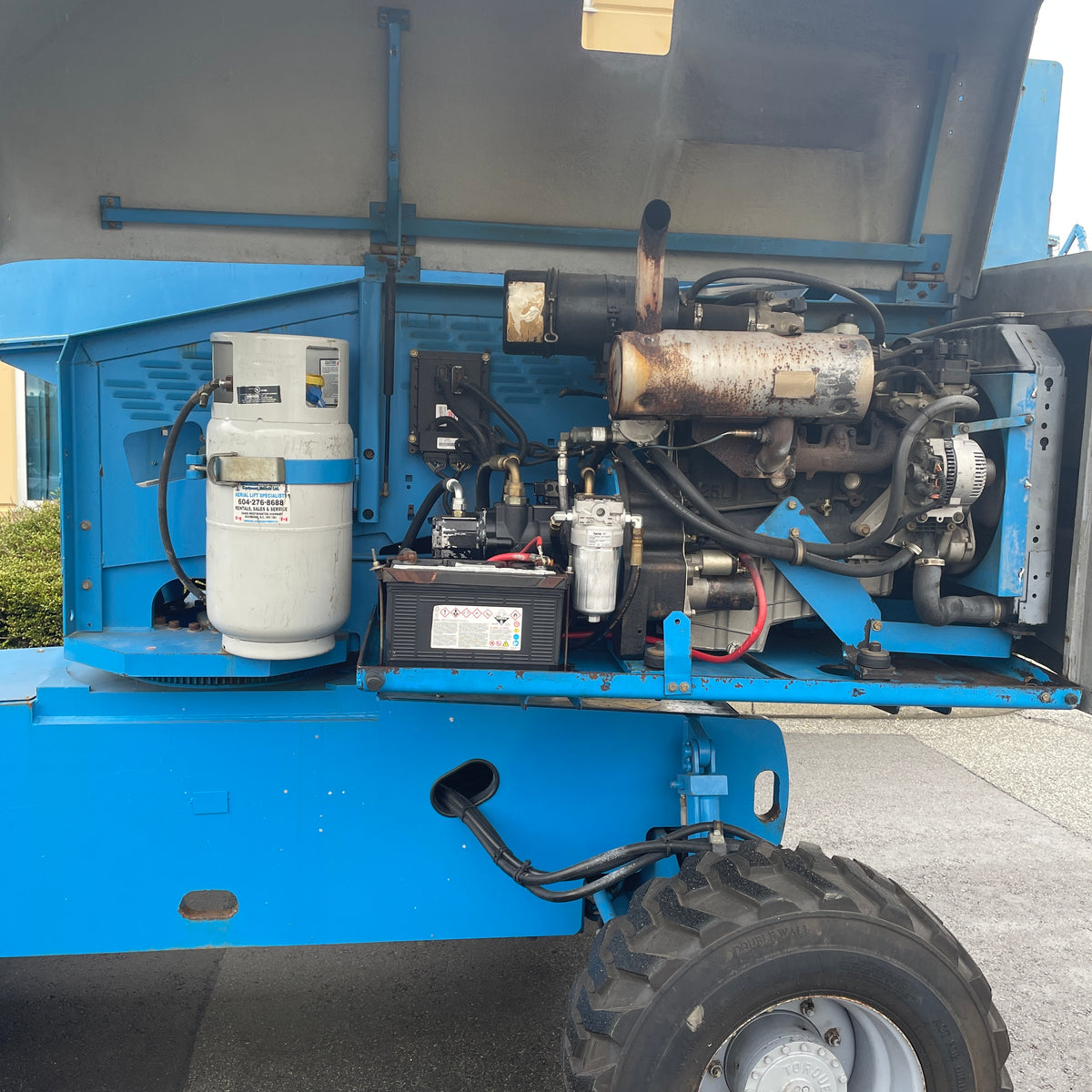 2002 Genie Boom Lift S45 for sale Picture of under the hood and engine compartment ships to canada and usa